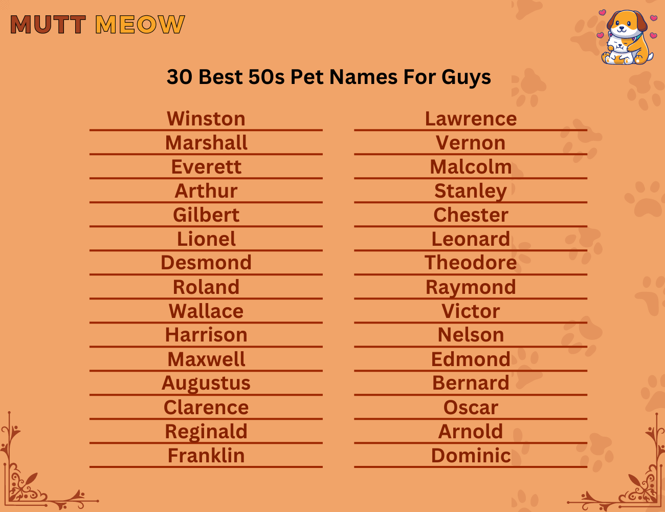 30 Best 50s Pet Names For Guys