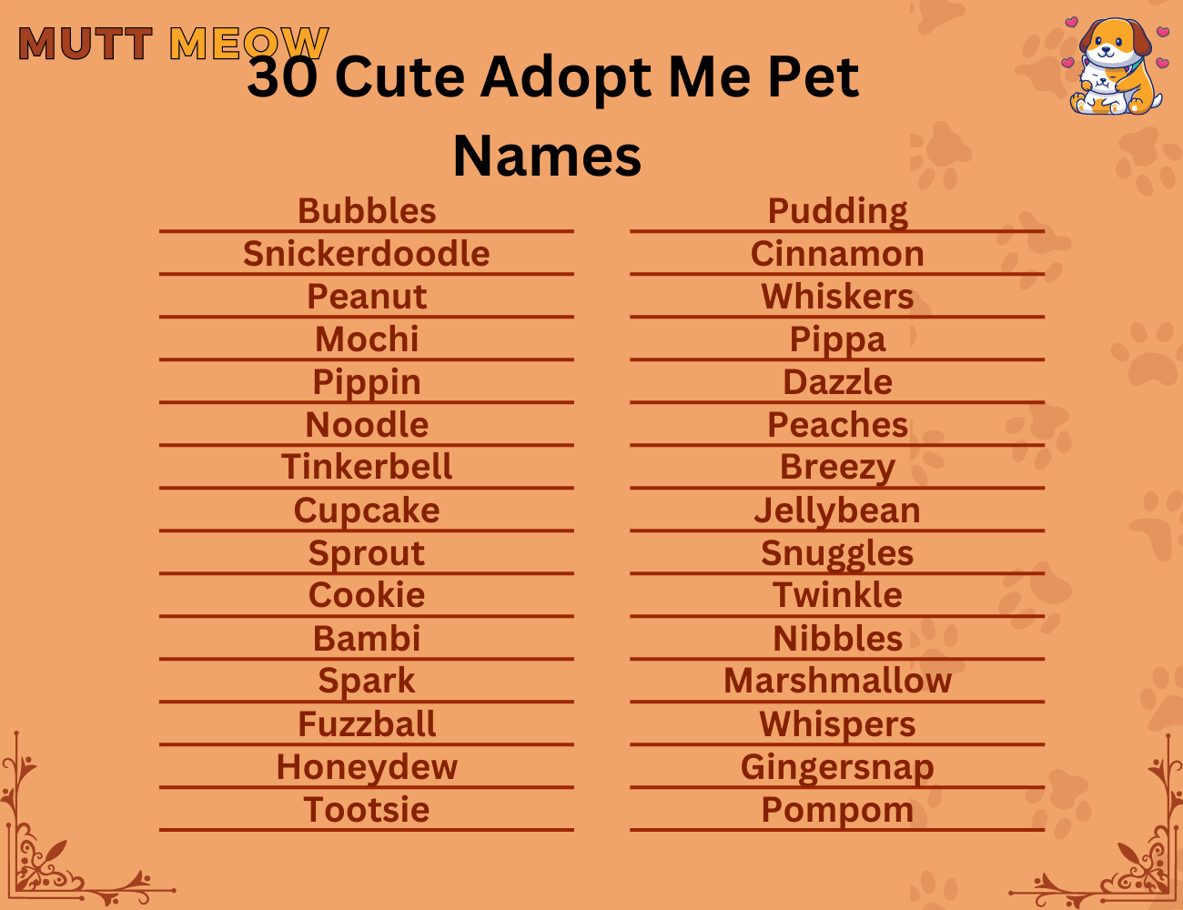 30 Cute Adopt Me Pet Names