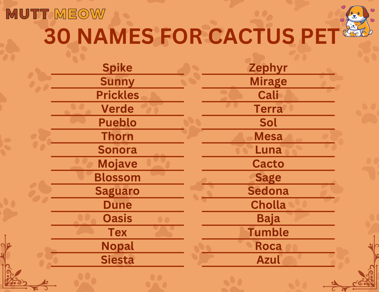 Names For Cactus pet