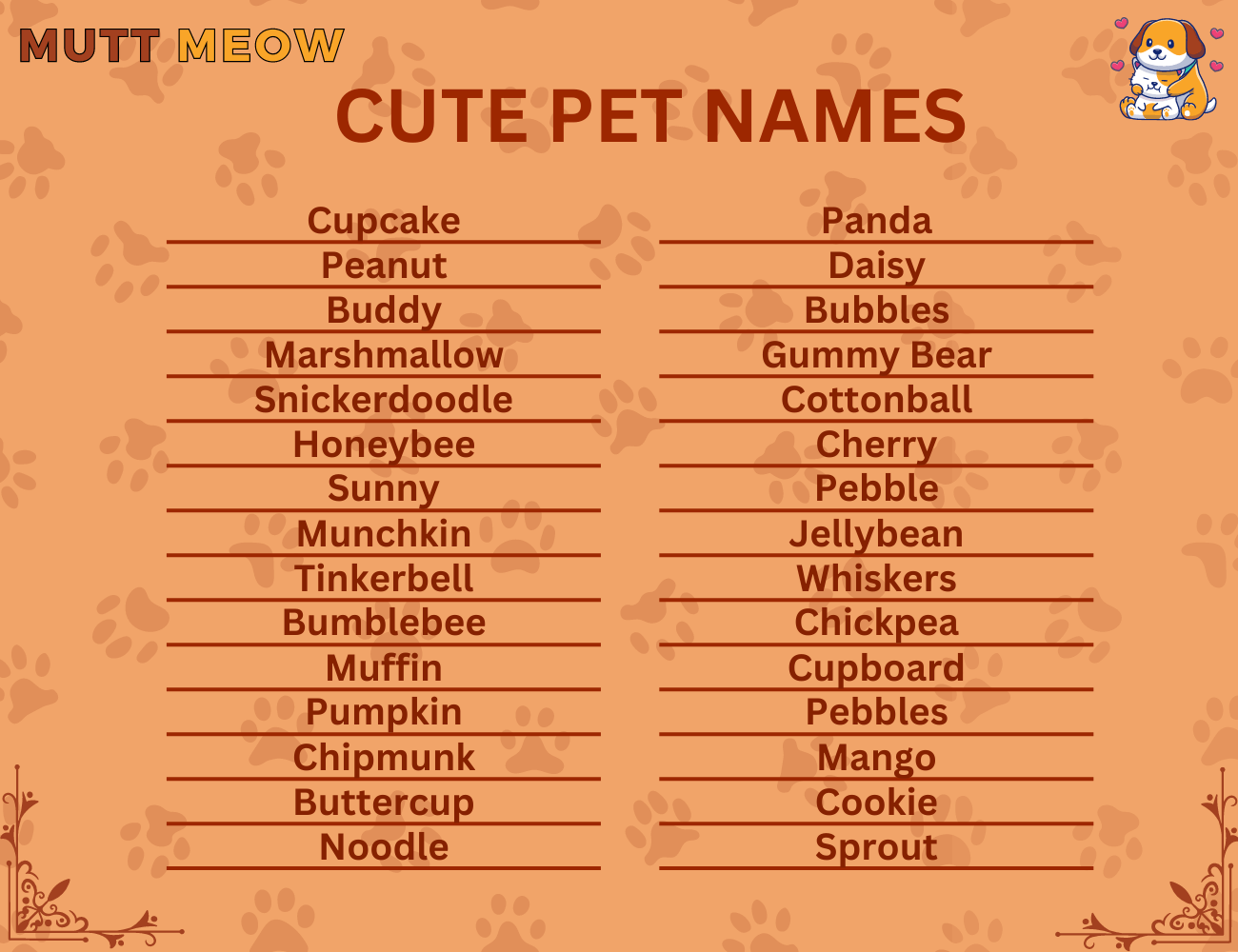 cute pet names