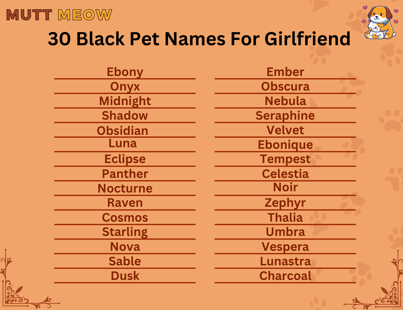 30 Black Pet Names For Girlfriend