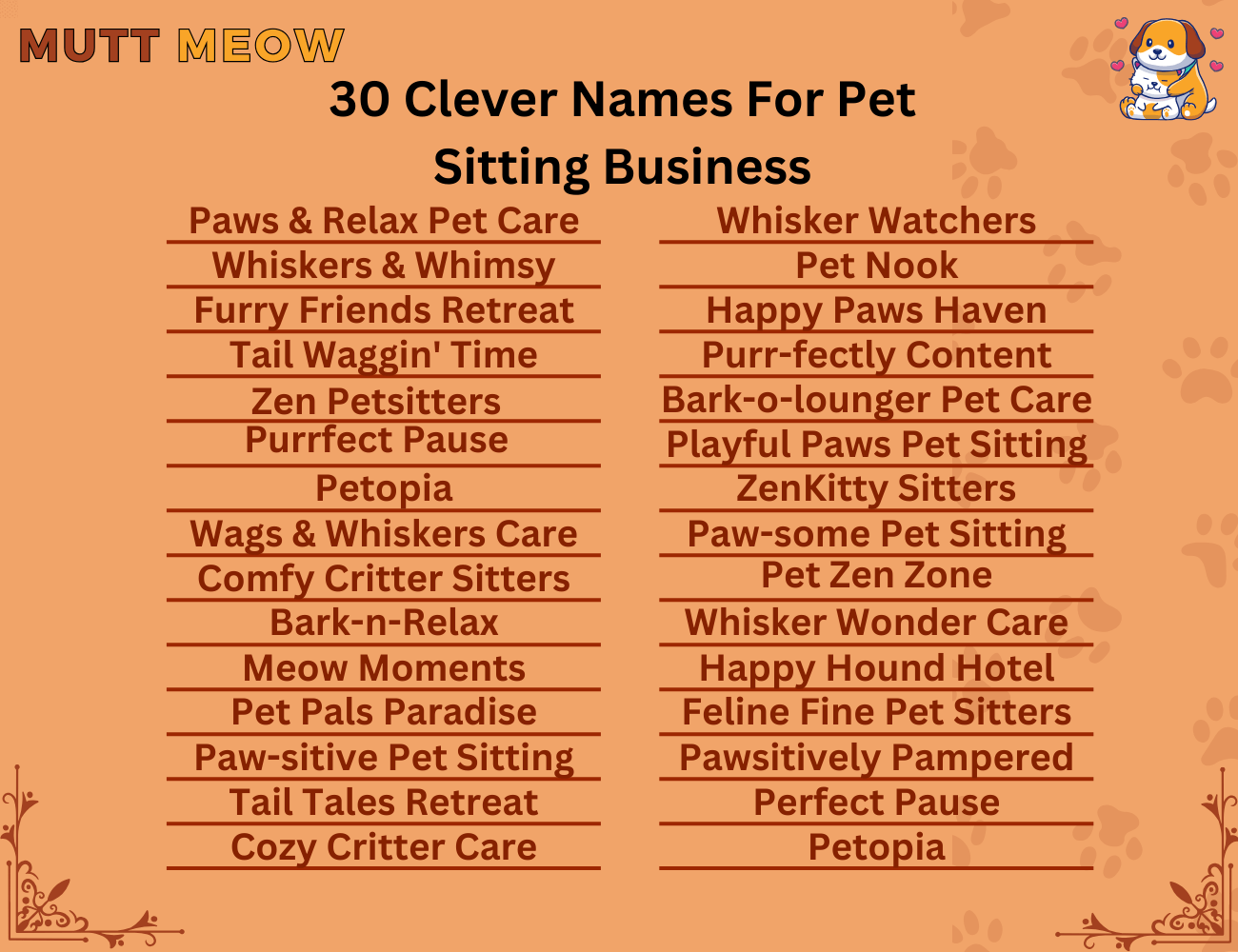 30 Clever Names For Pet Sitting Business