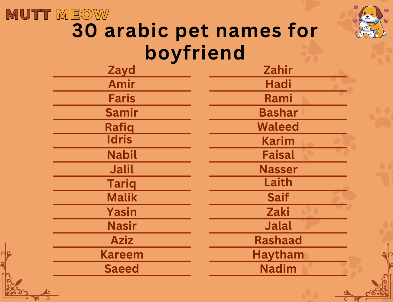 30 arabic pet name for boyfriend