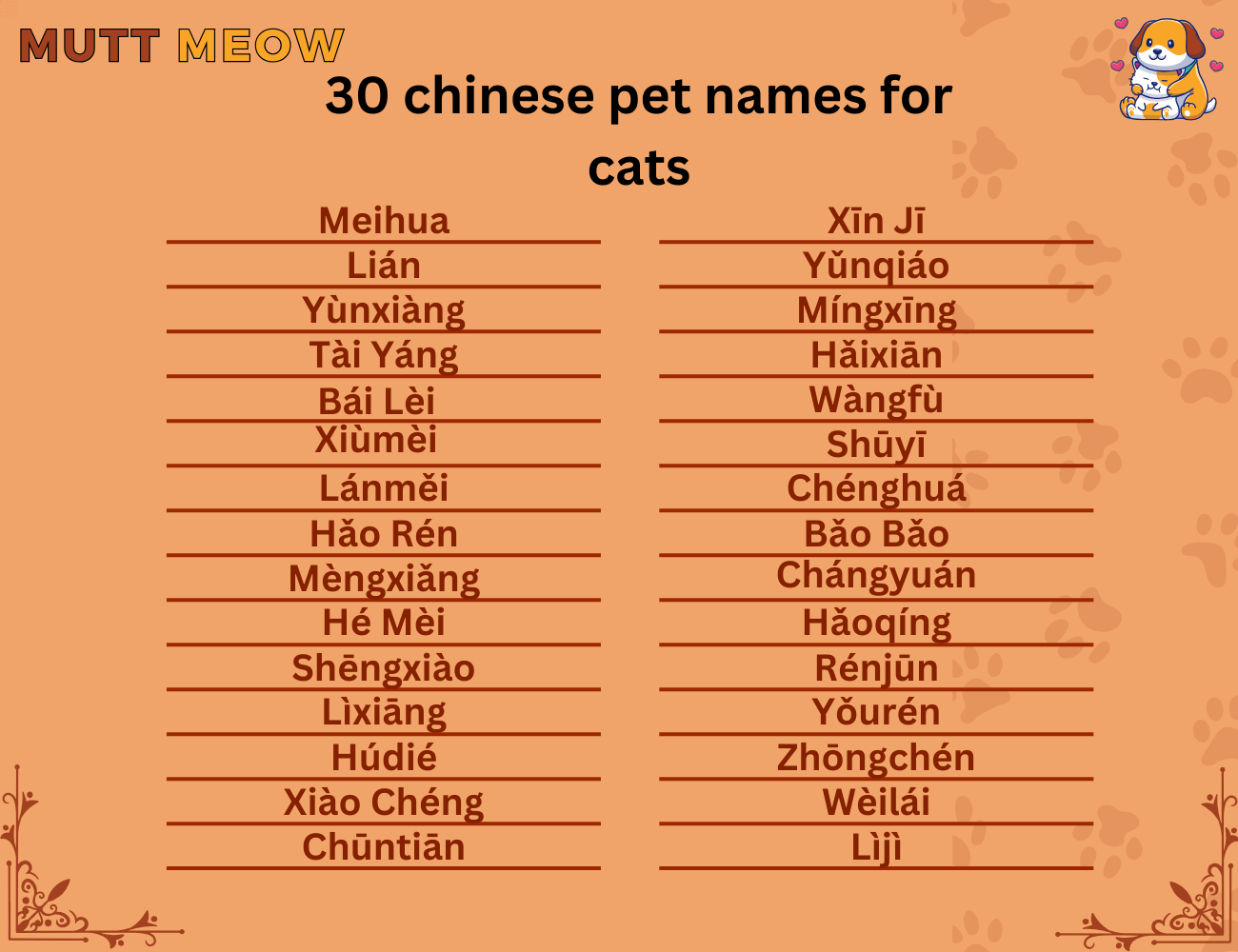 30 chinese pet names for couples