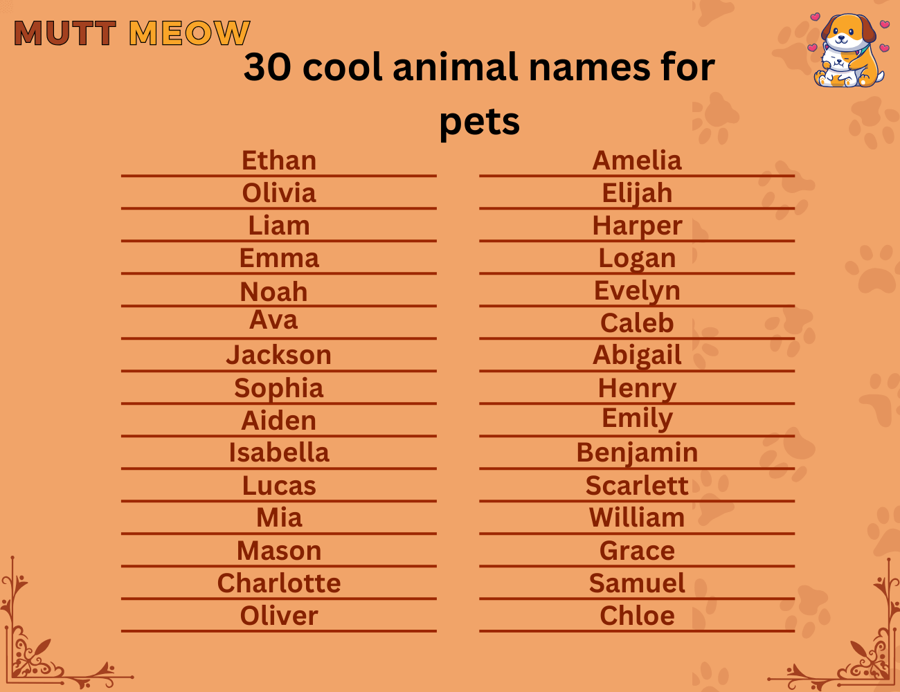30 cool animal names for pets