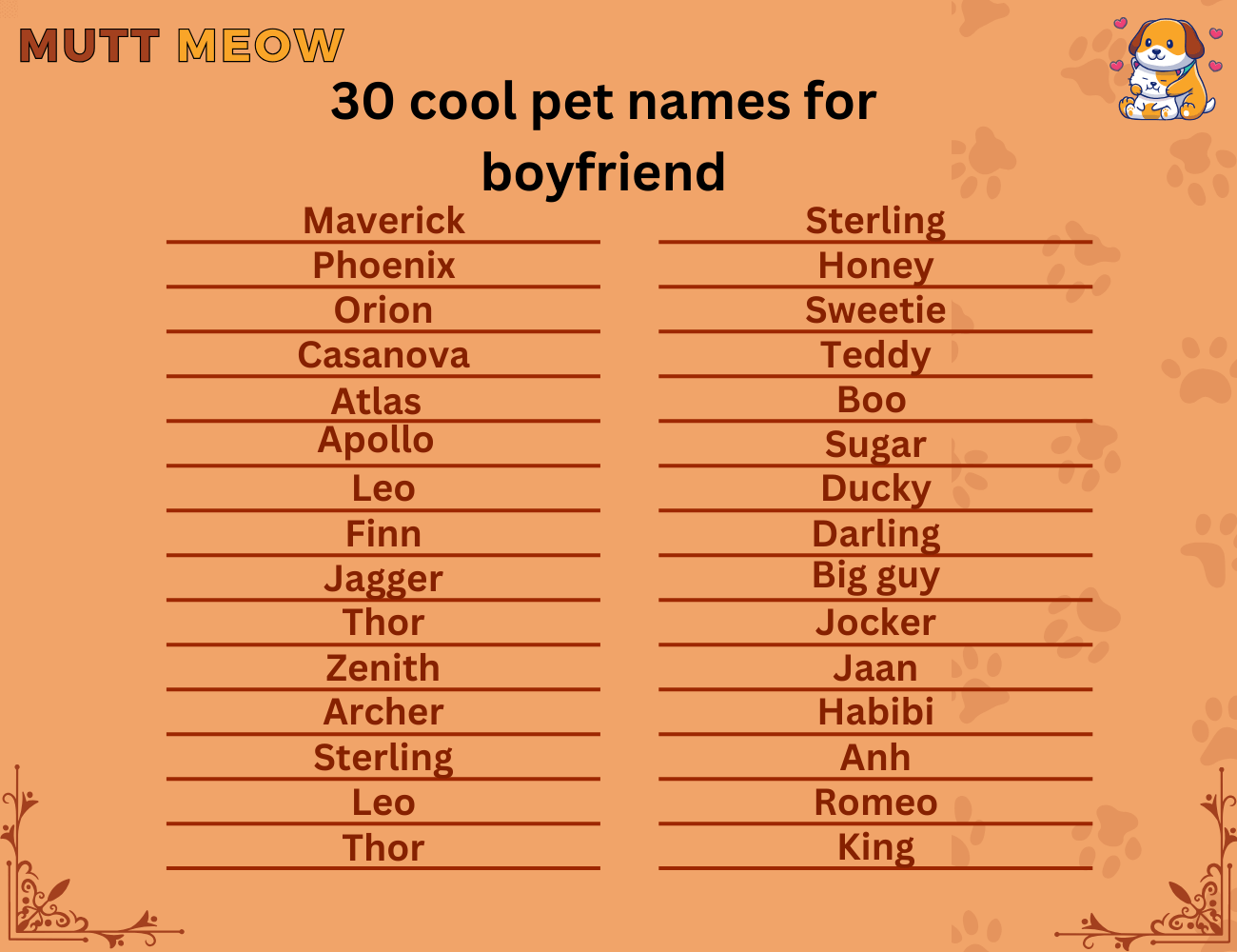 30 cool pet name for boyfriend