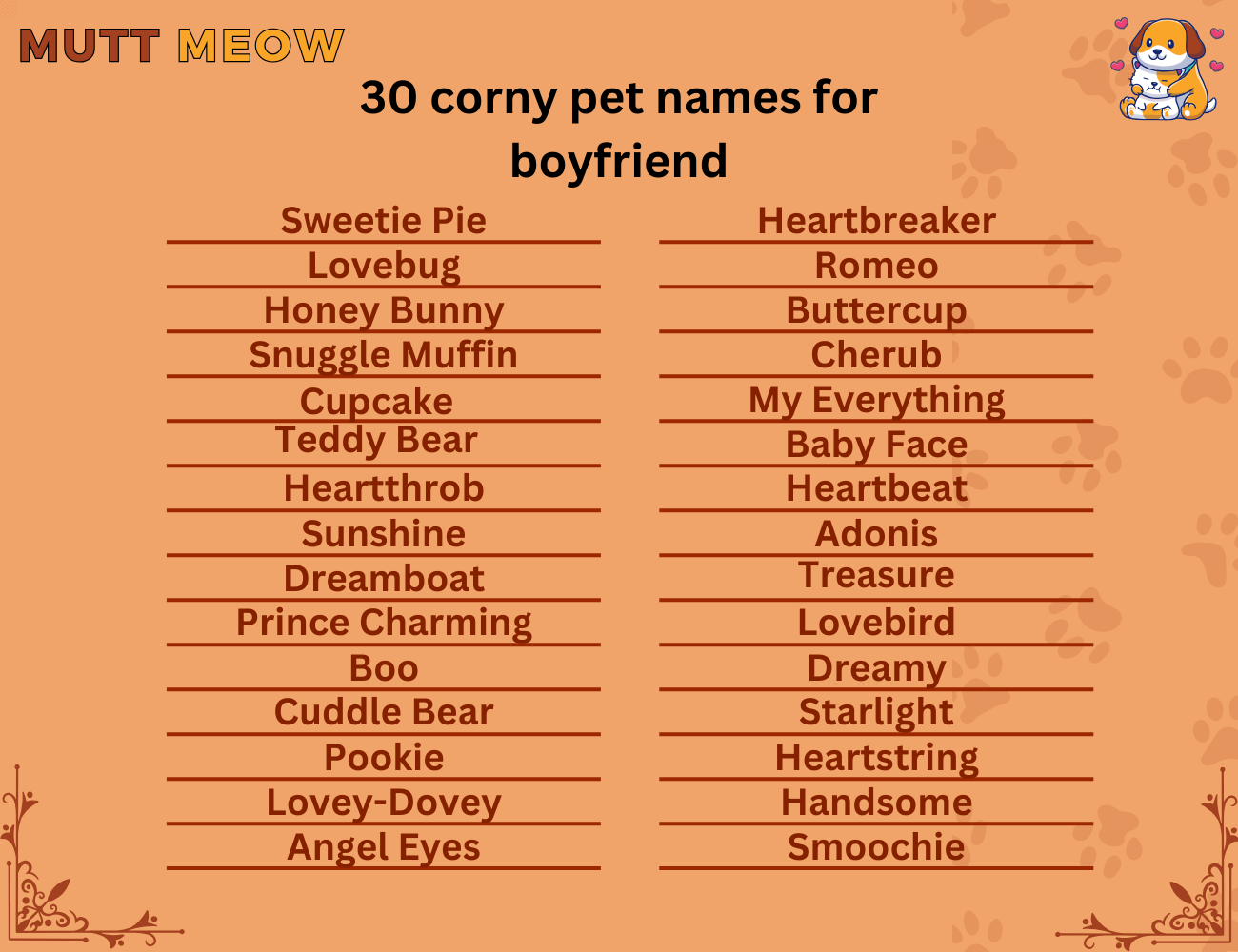 30 corny pet names for boyfriend