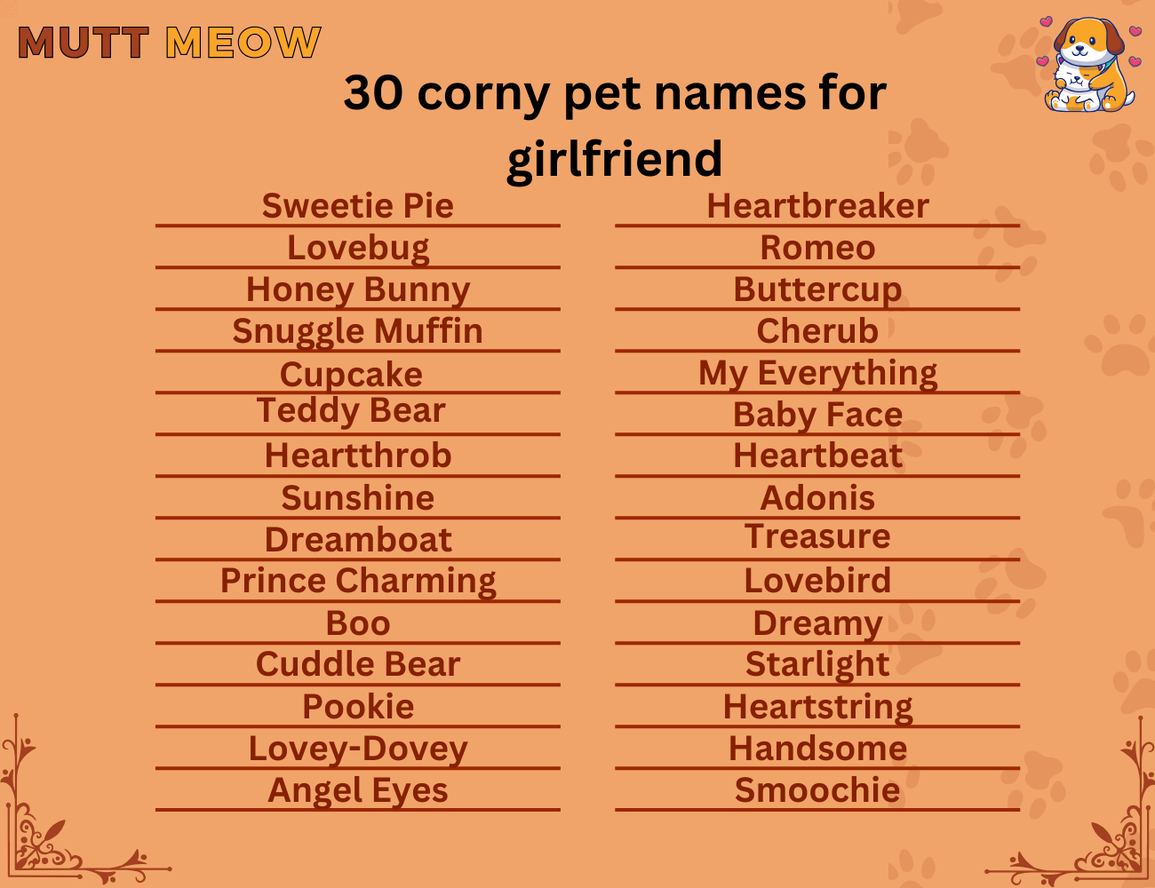 30 corny pet names for girlfriend