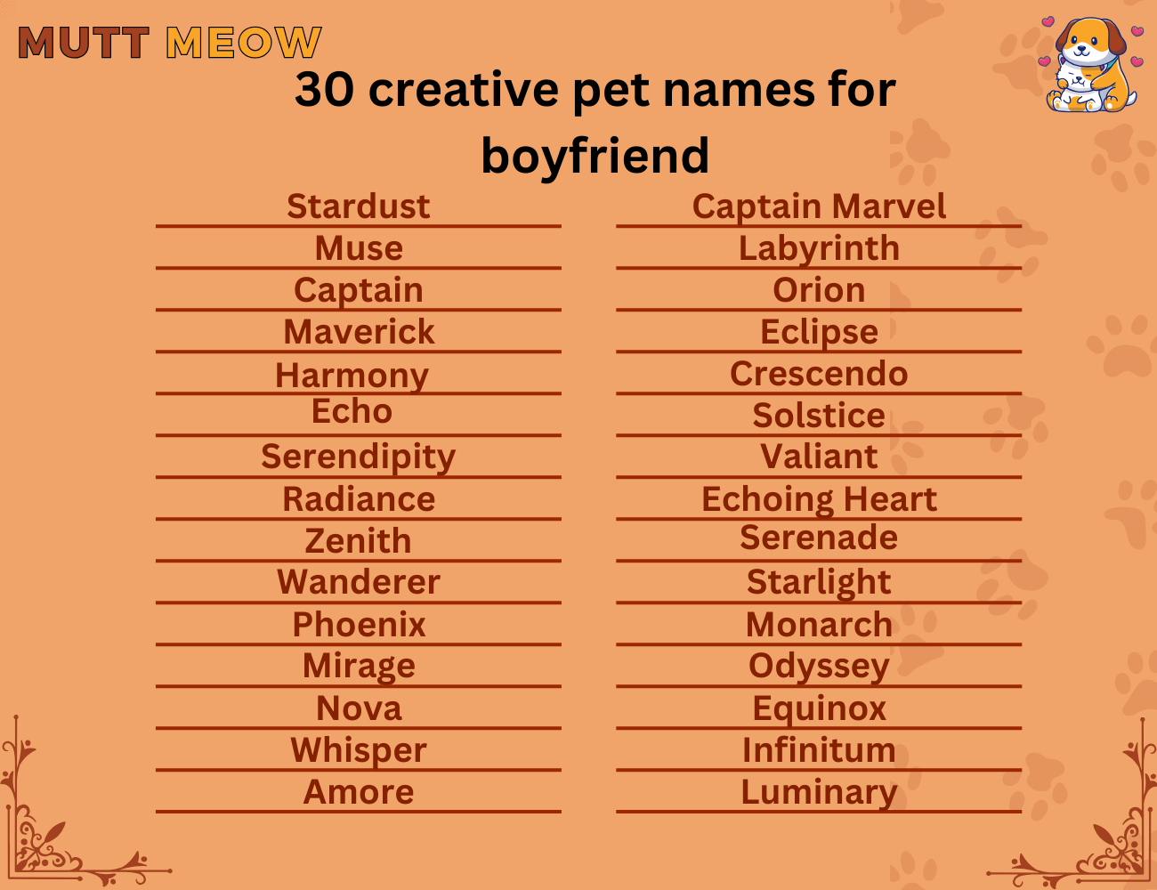 30 creative pet names for boyfriend