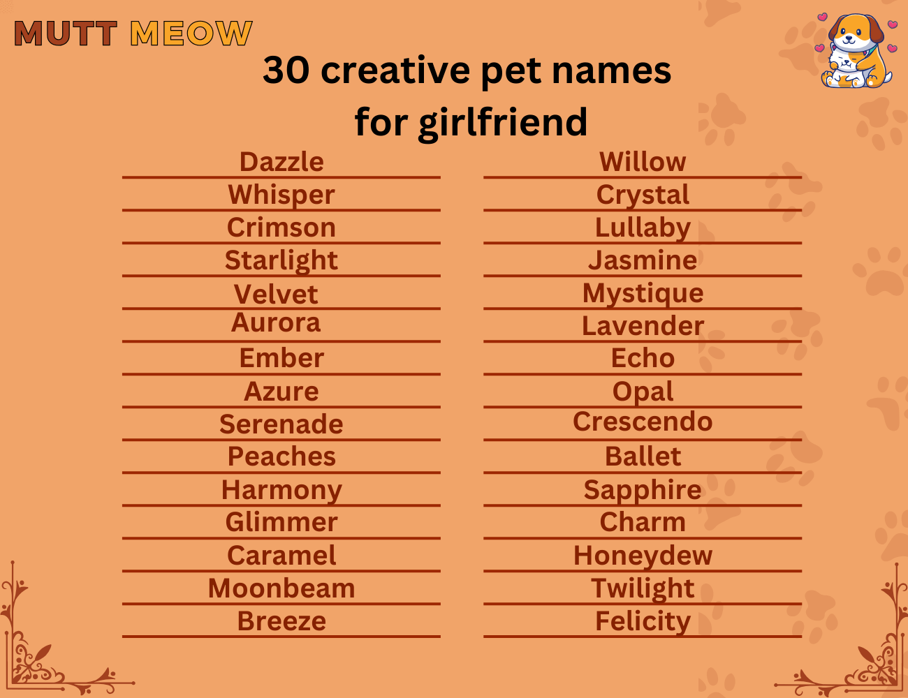 30 creative pet names for girlfriend
