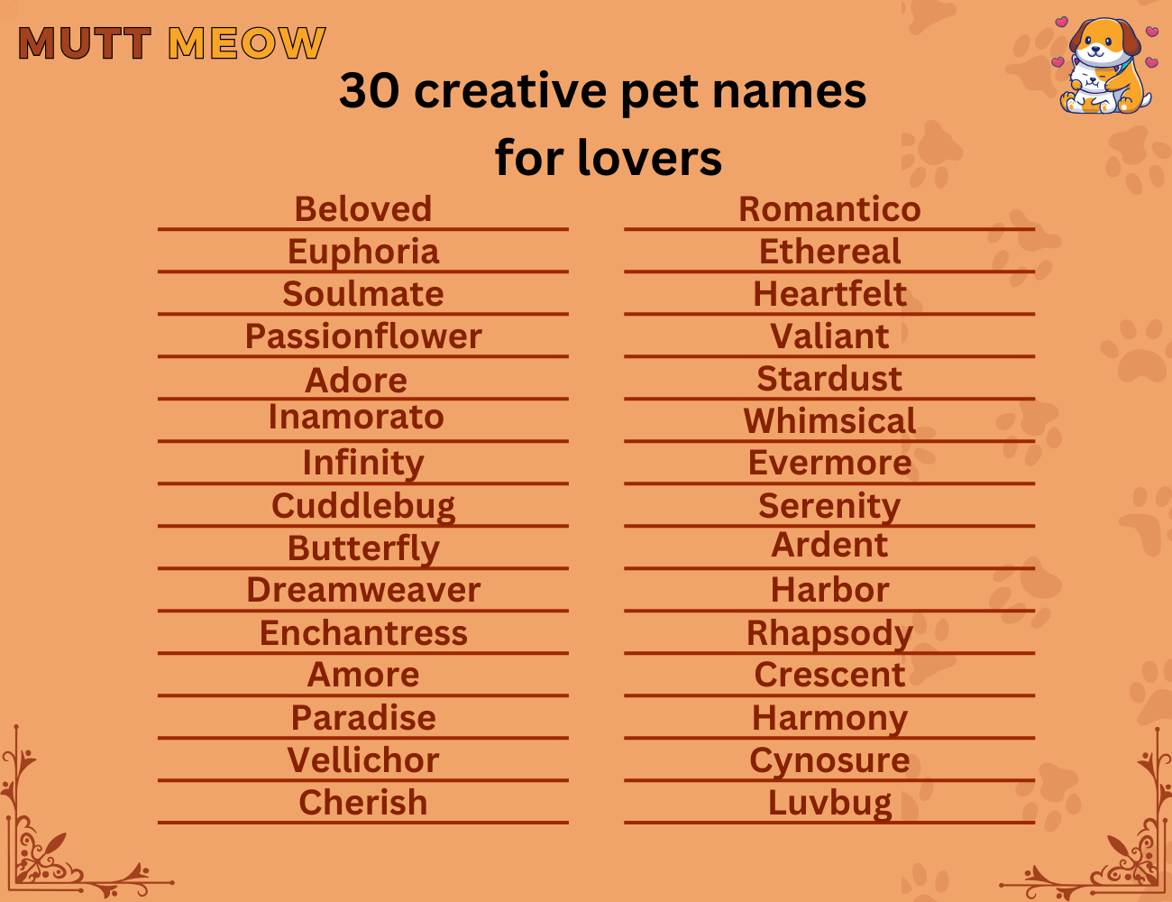 30 creative pet names for lovers