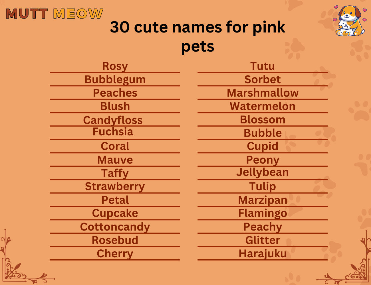 30 cute names for pink pets