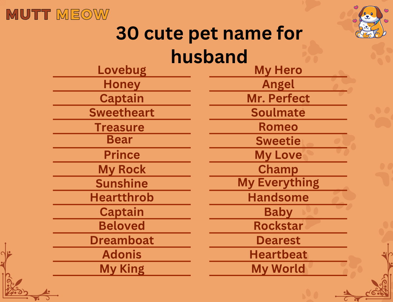 Bulk 1 30 Cute Pet Name For Husband 1 