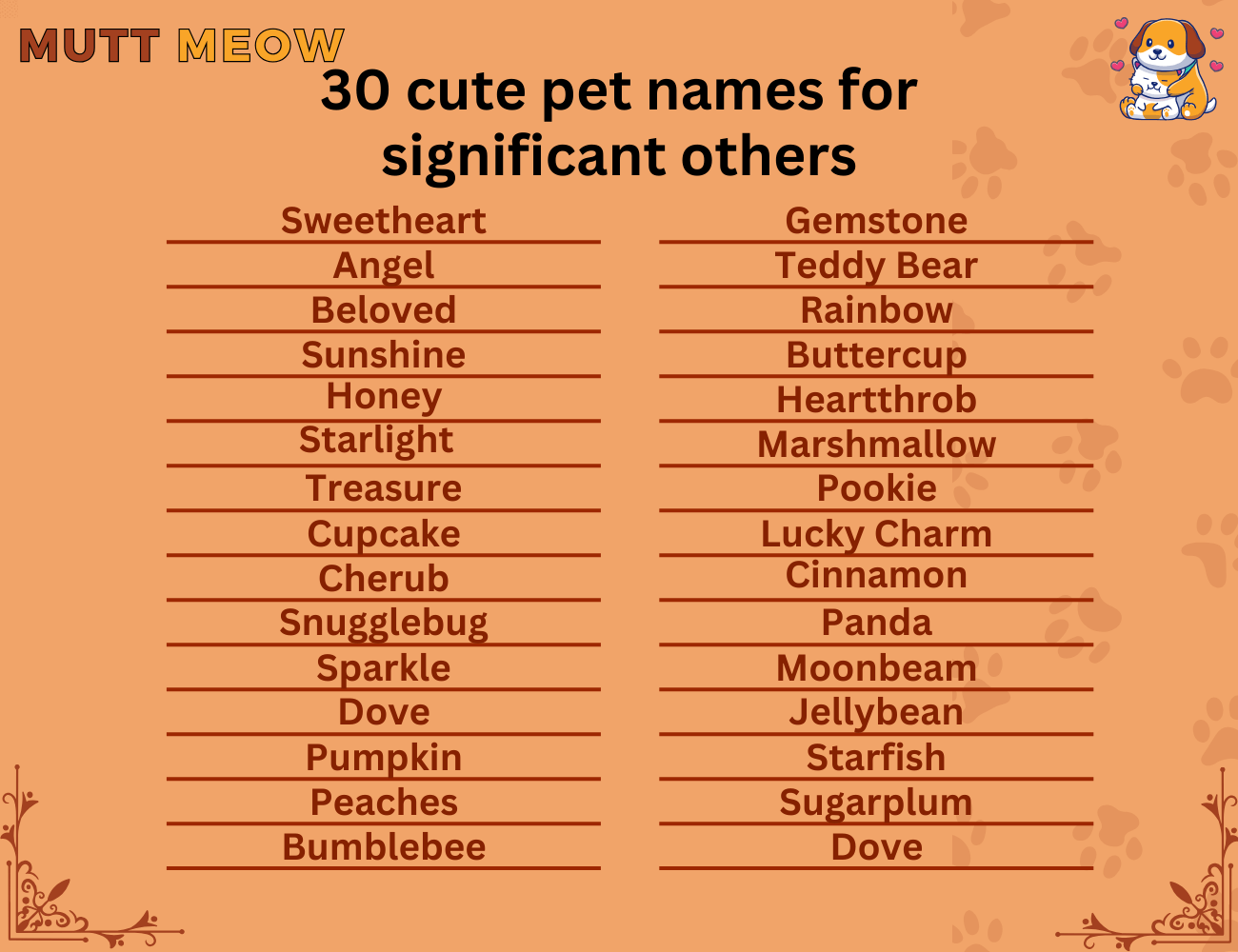 30 cute pet names for significant other