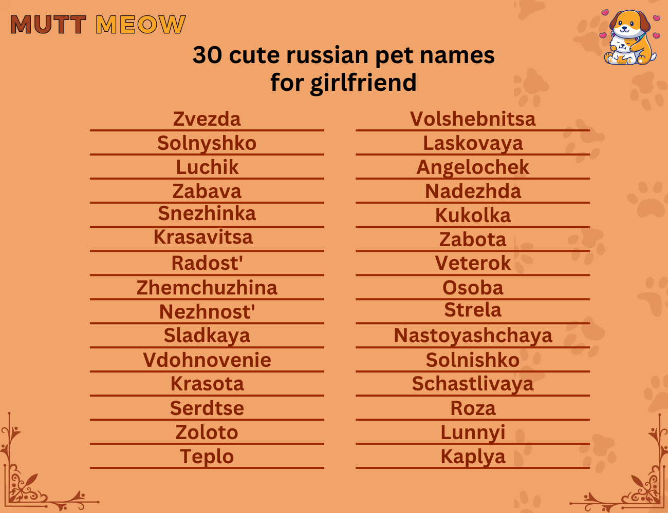 30 cute russian pet names for girlfriend
