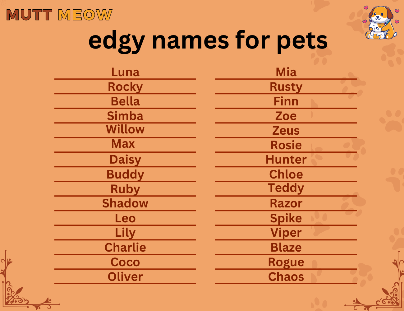 edgy names for pets
