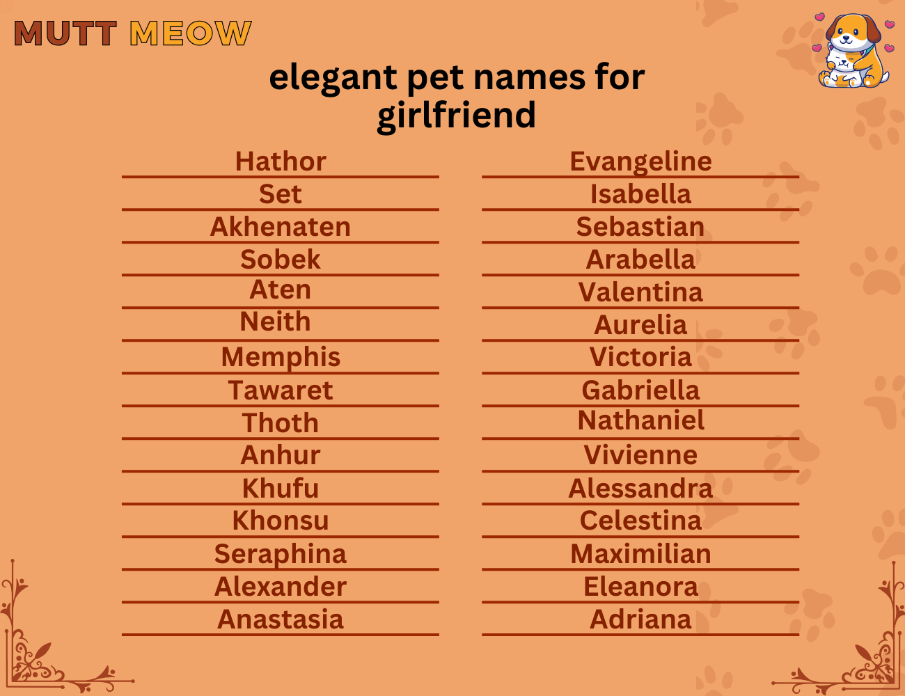 elegant pet names for girlfriend