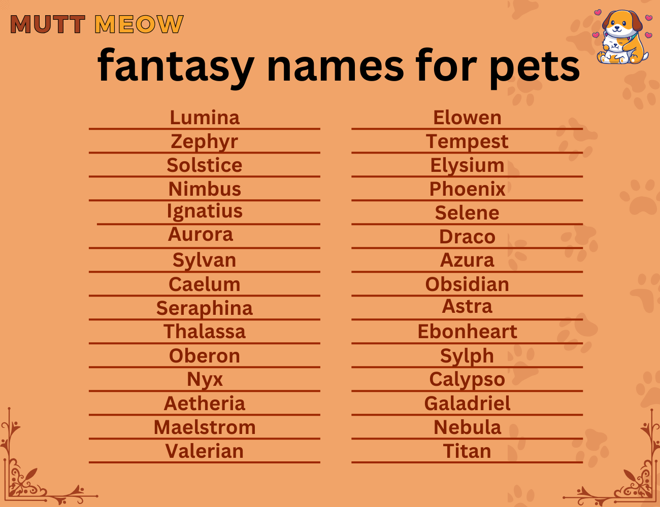 fantasy names for pets