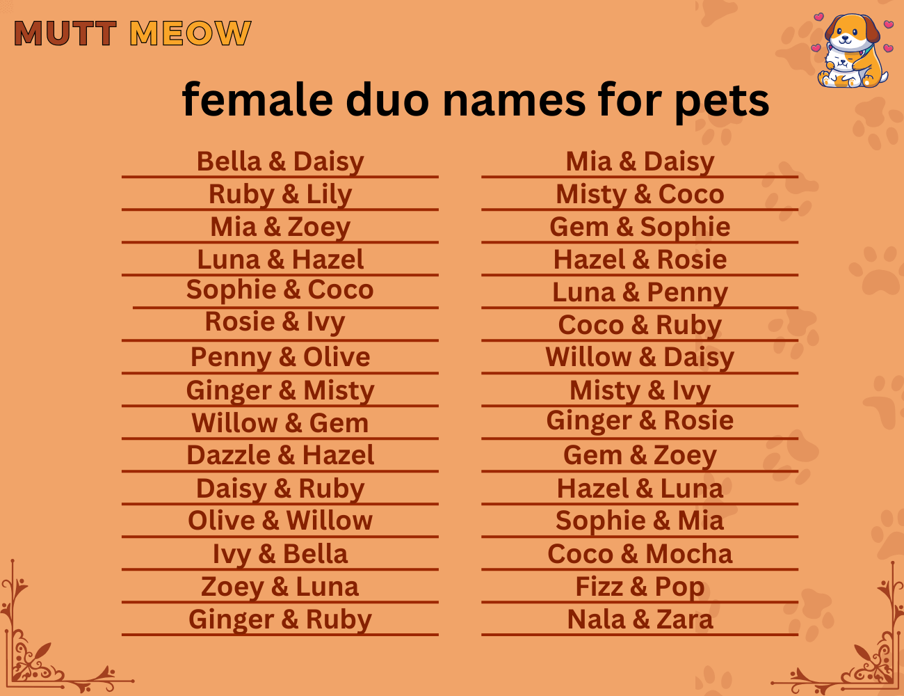 female duo names for pets