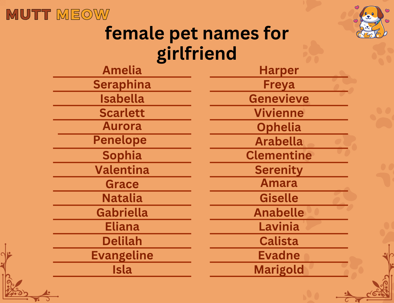 female pet names for girlfriend