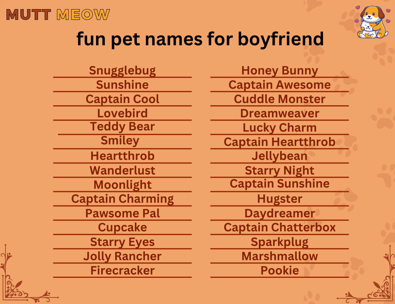 Bulk 1 Fun Pet Names For Boyfriend 1 