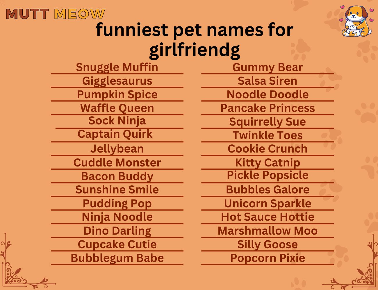 funniest pet names for girlfriend