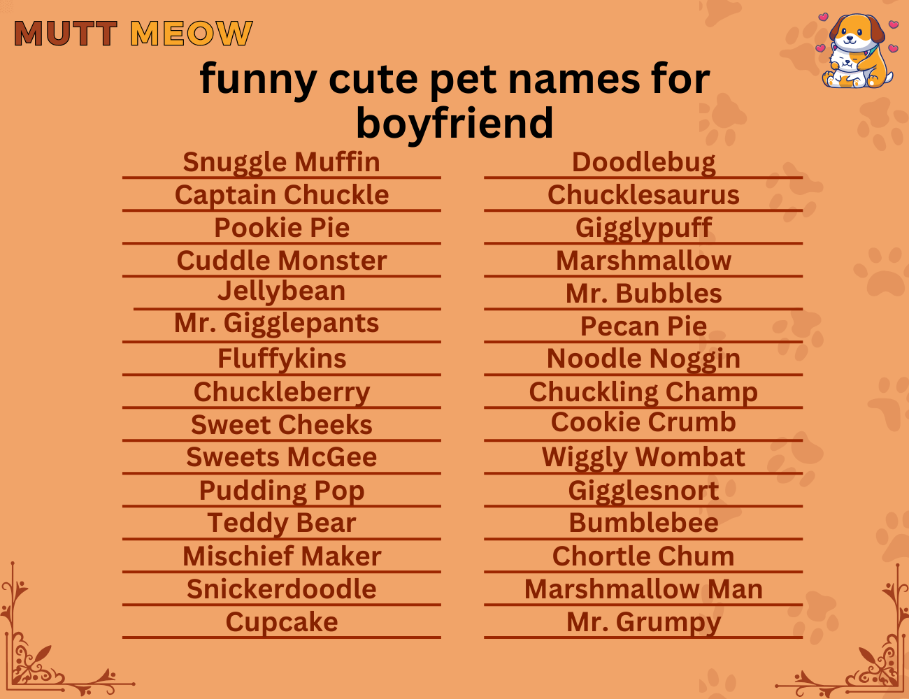 funny cute pet names for boyfriend