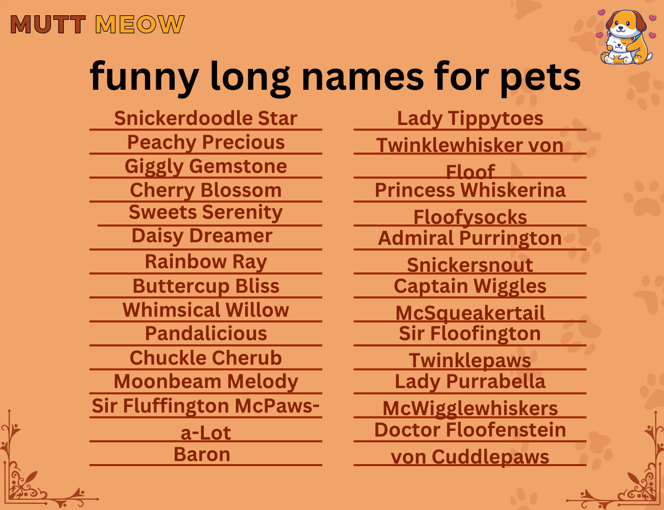 funny long names for pets