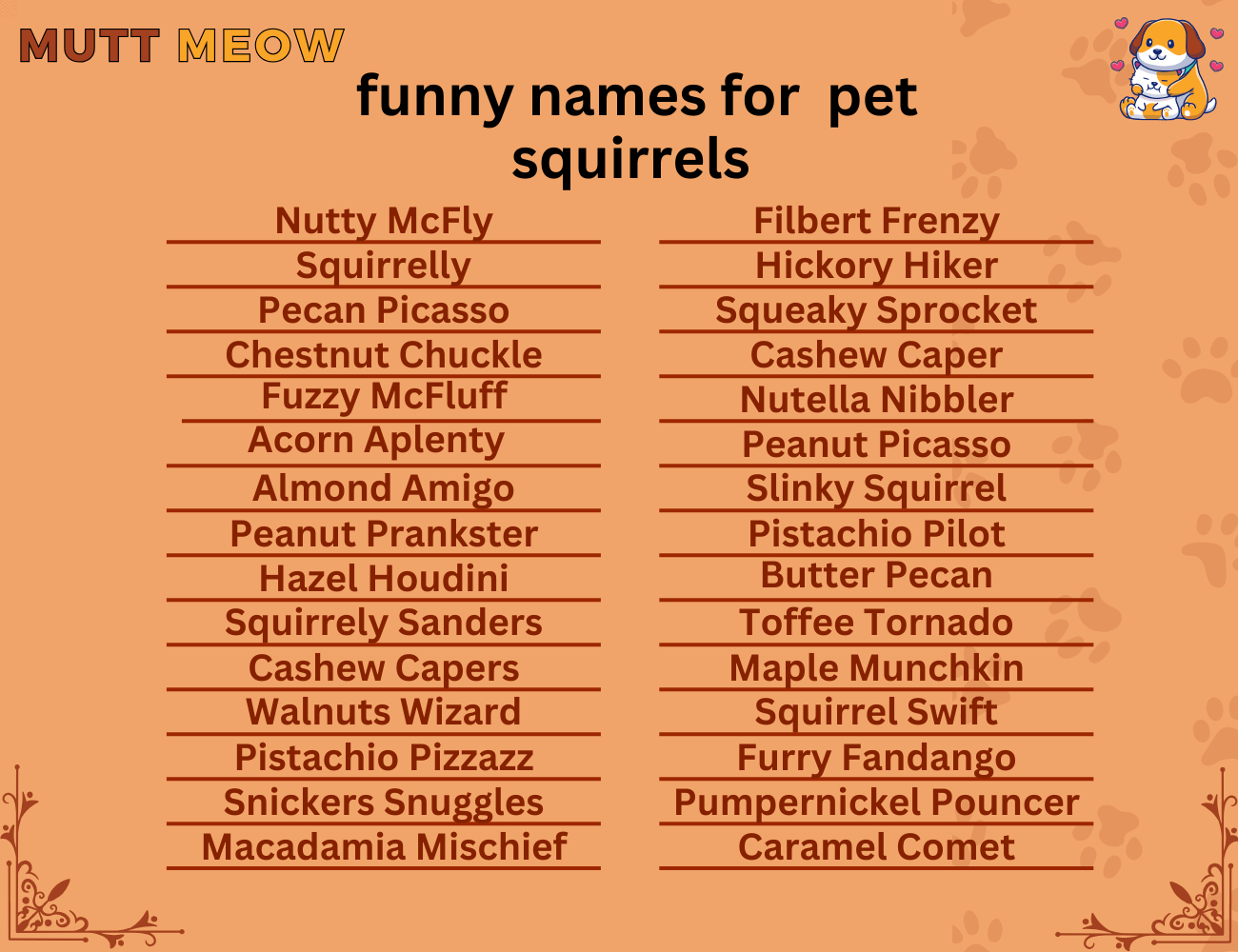 funny names for pet squirrels