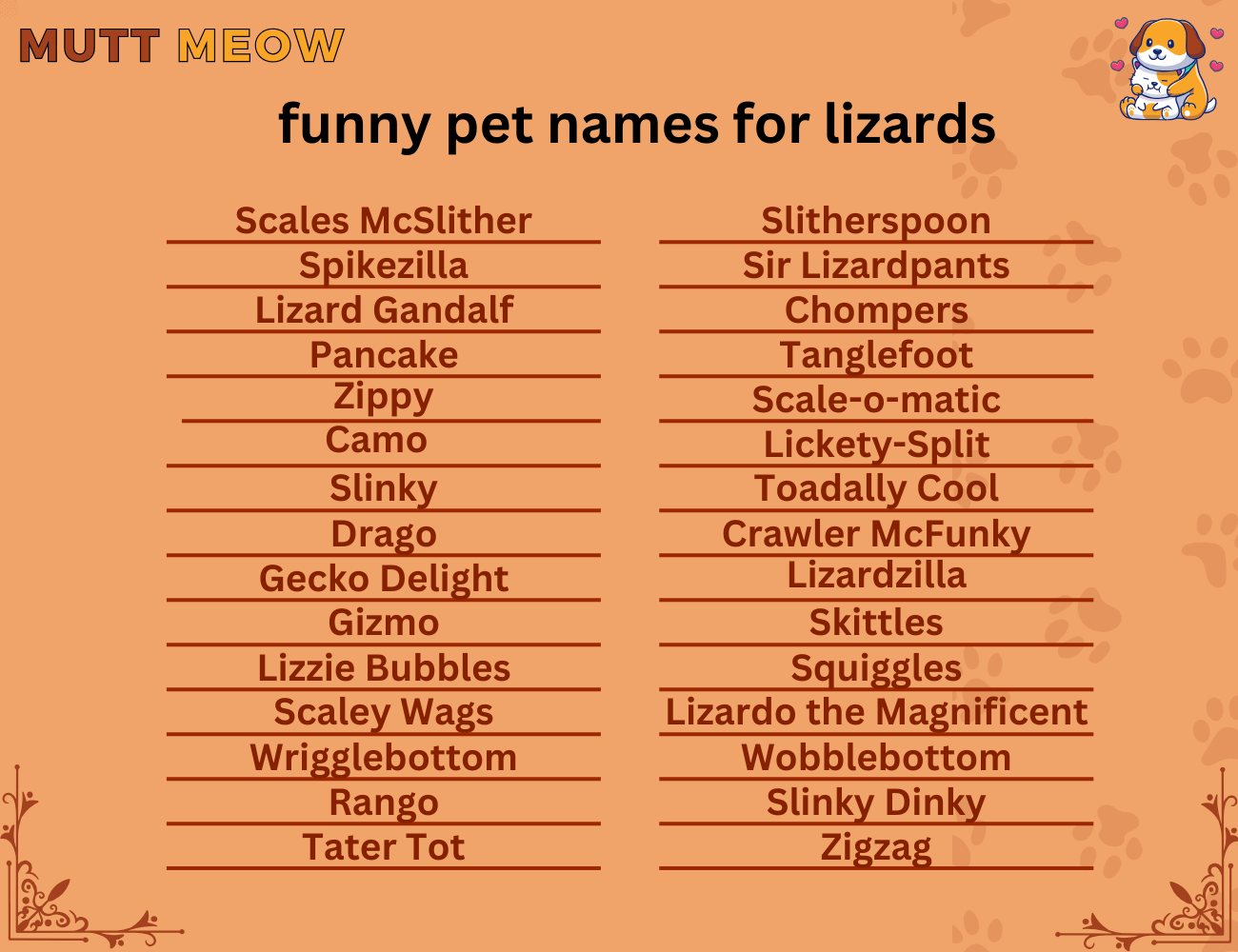 funny pet names for lizards