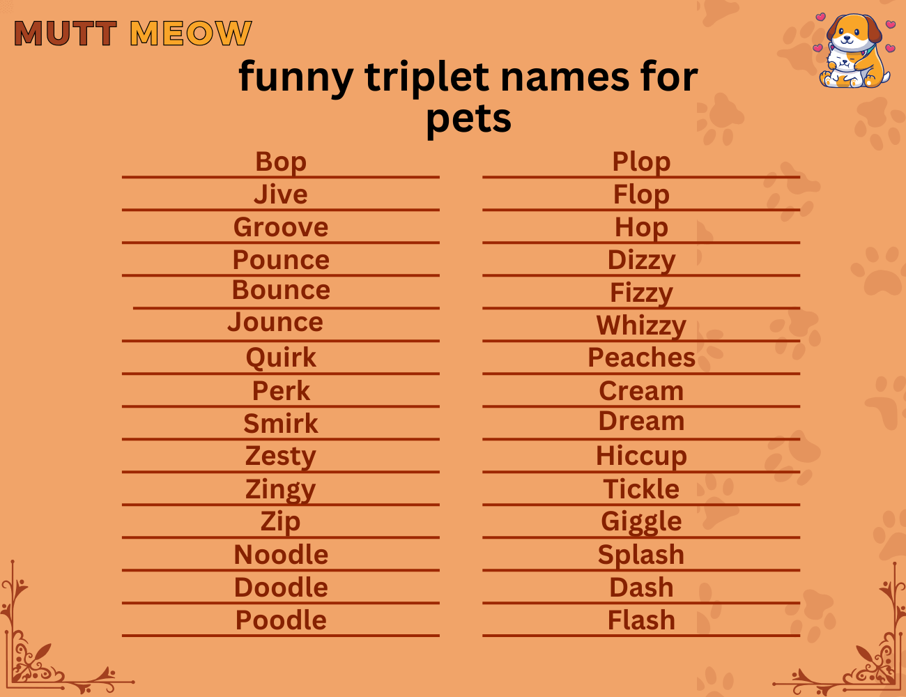 funny triplet names for pets