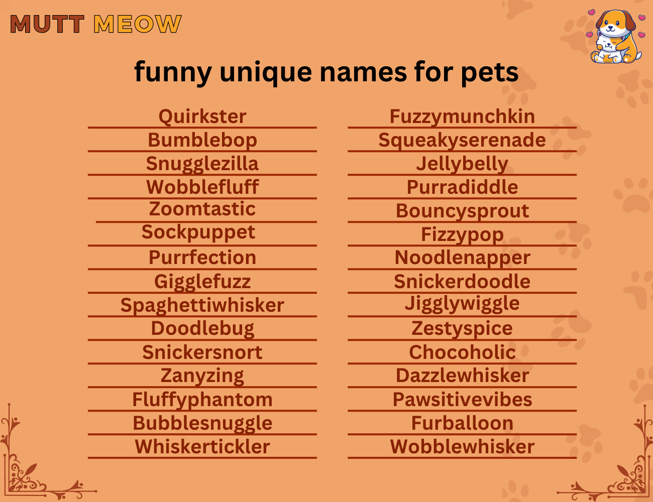 funny unique names for pets