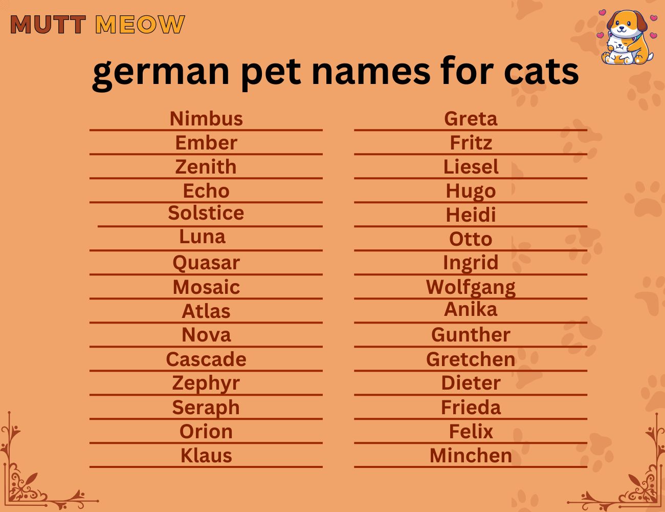 german pet names for cats