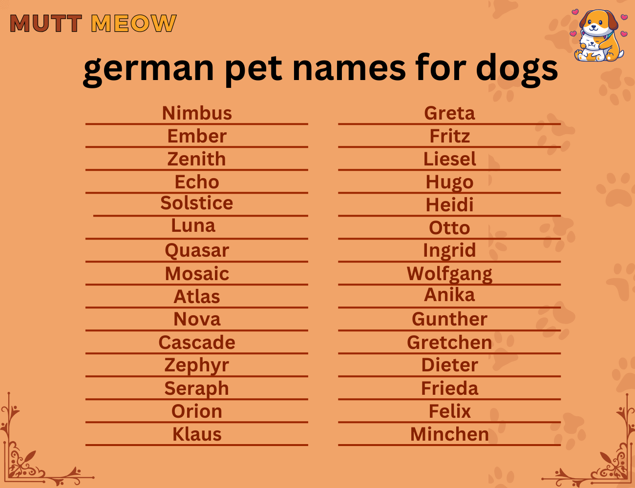 german pet names for dogs
