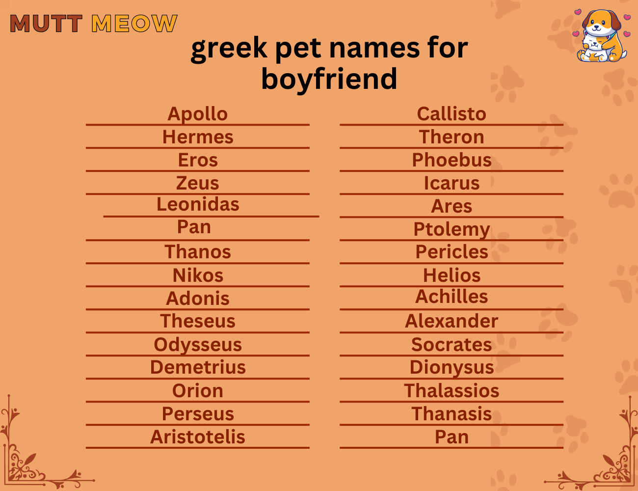 greek pet names for boyfriend