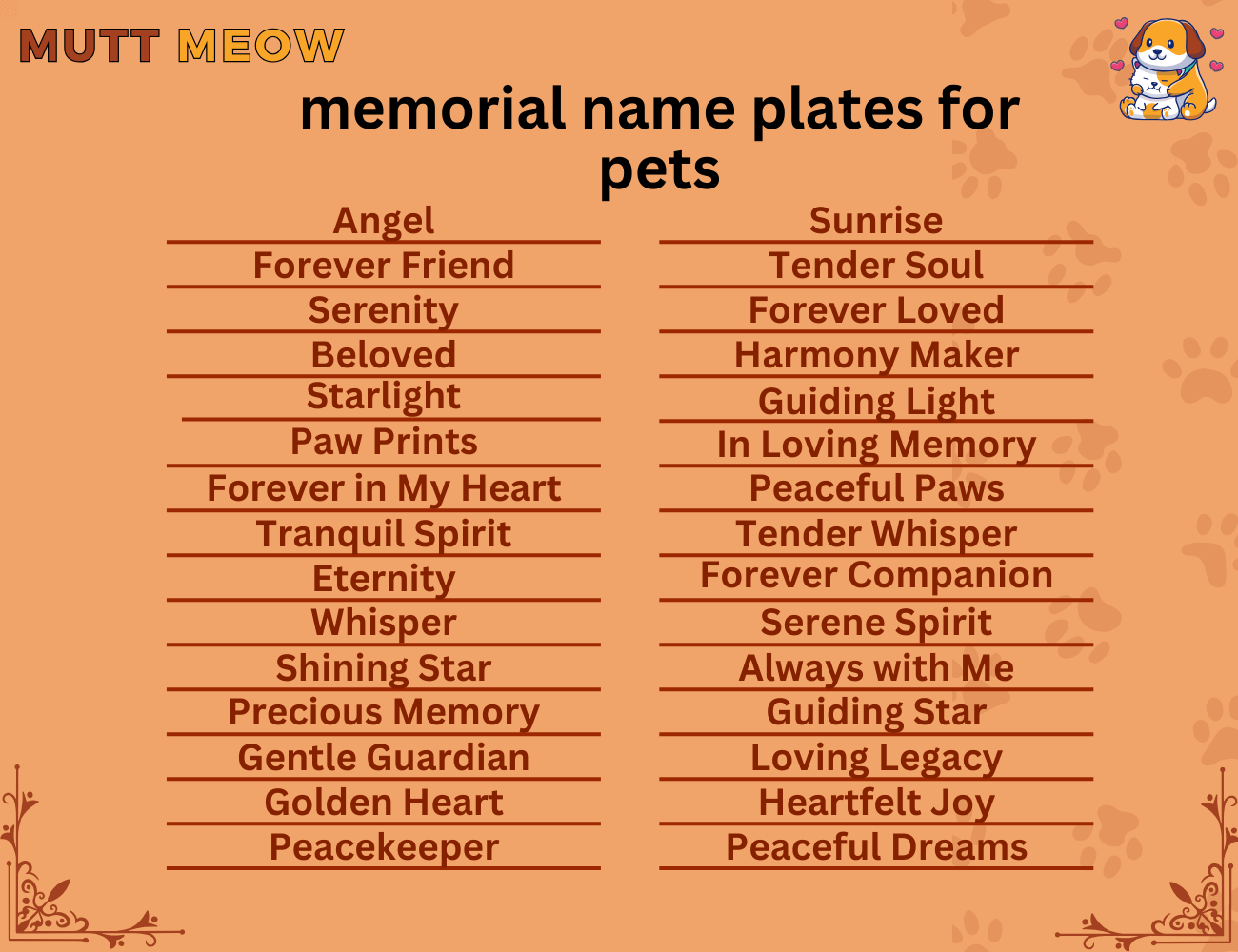 memorial name plates for pets