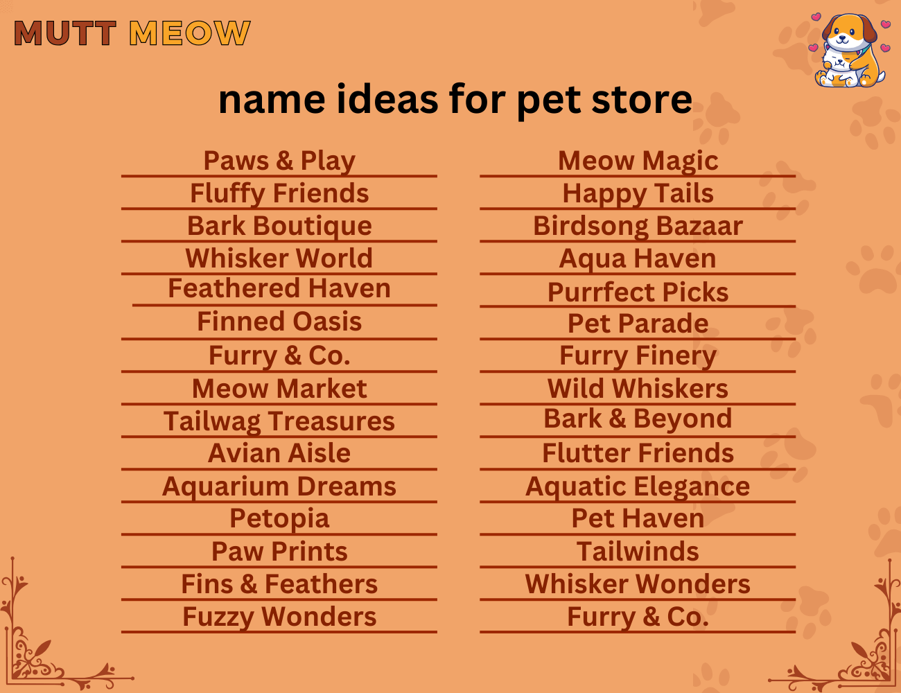 name ideas for pet store