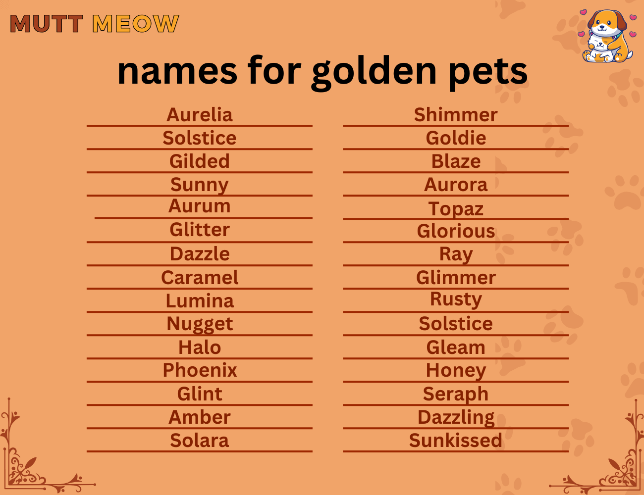 names for golden pets