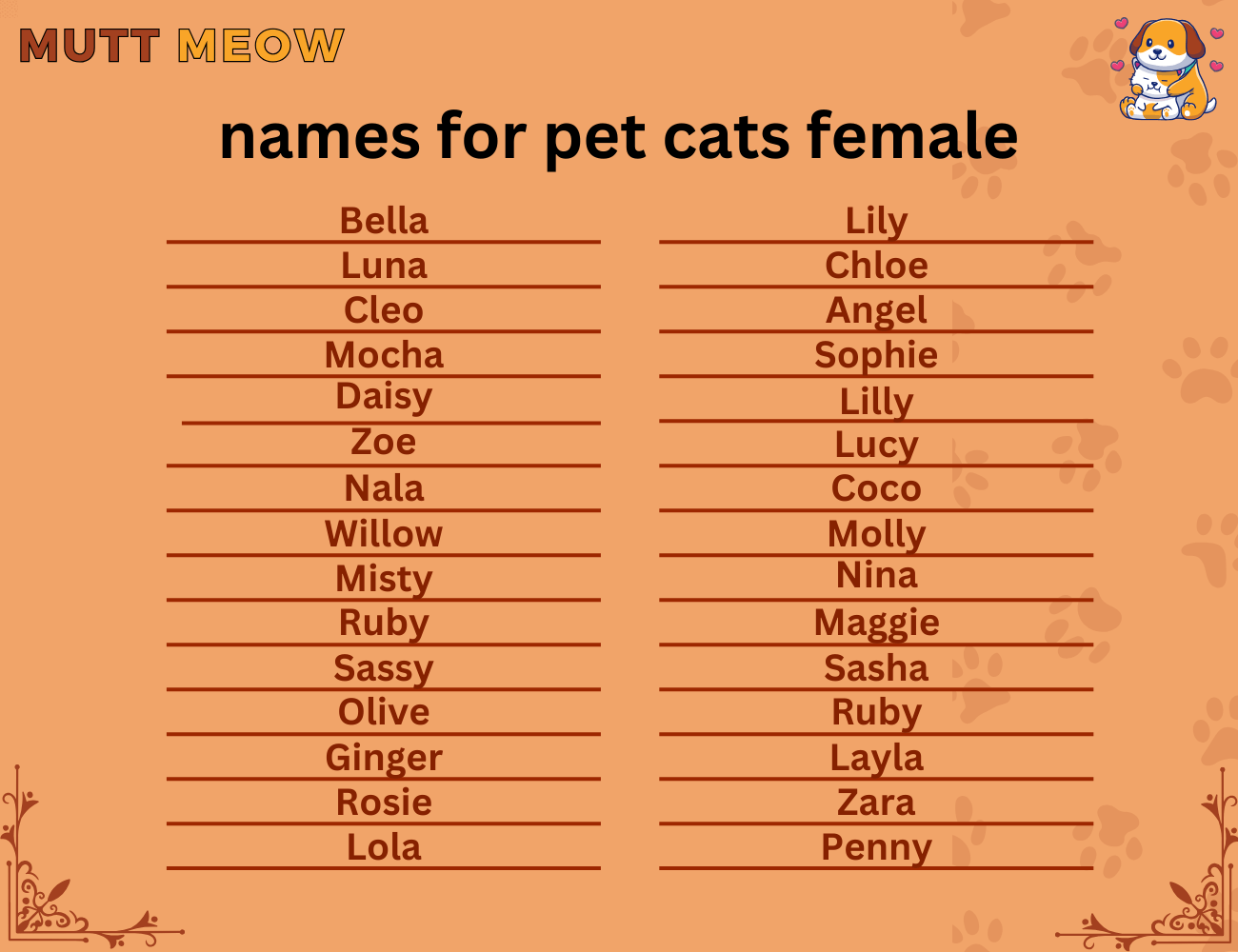 names for pet cats female