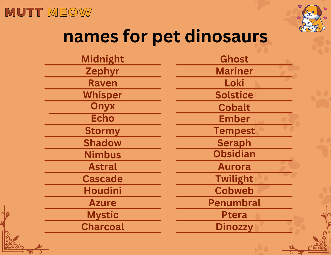names for pet dinosaurs