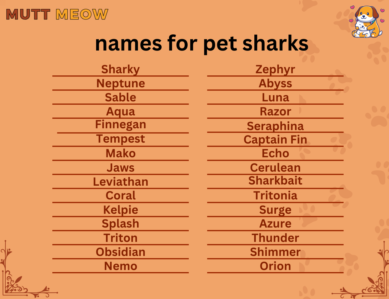 names for pet sharks (