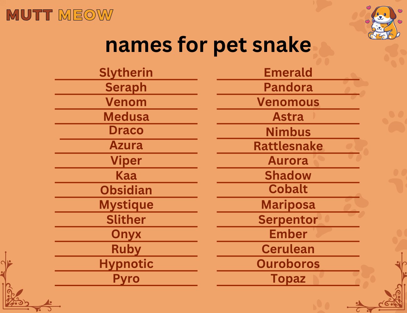 names for pet snake