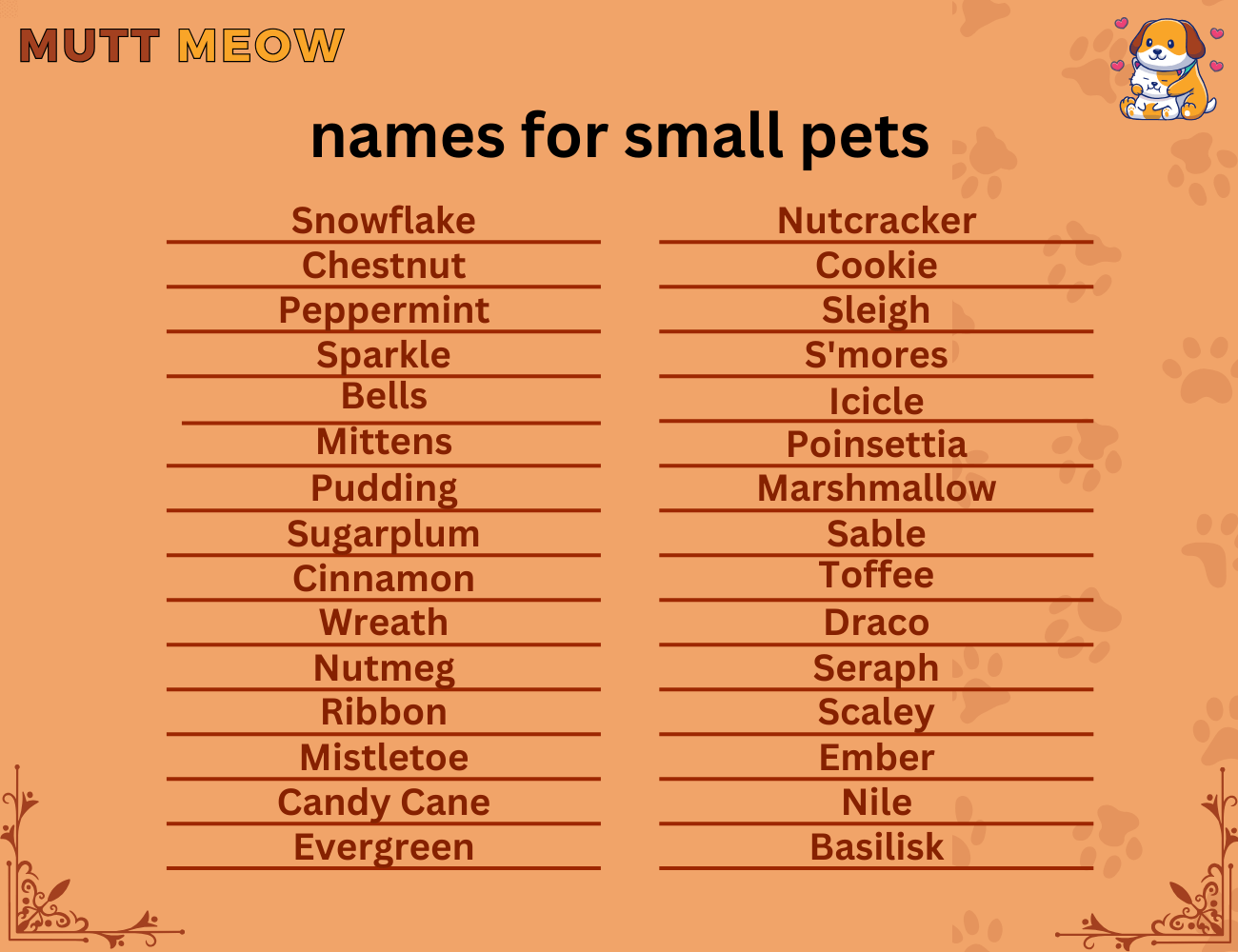 names for small pets