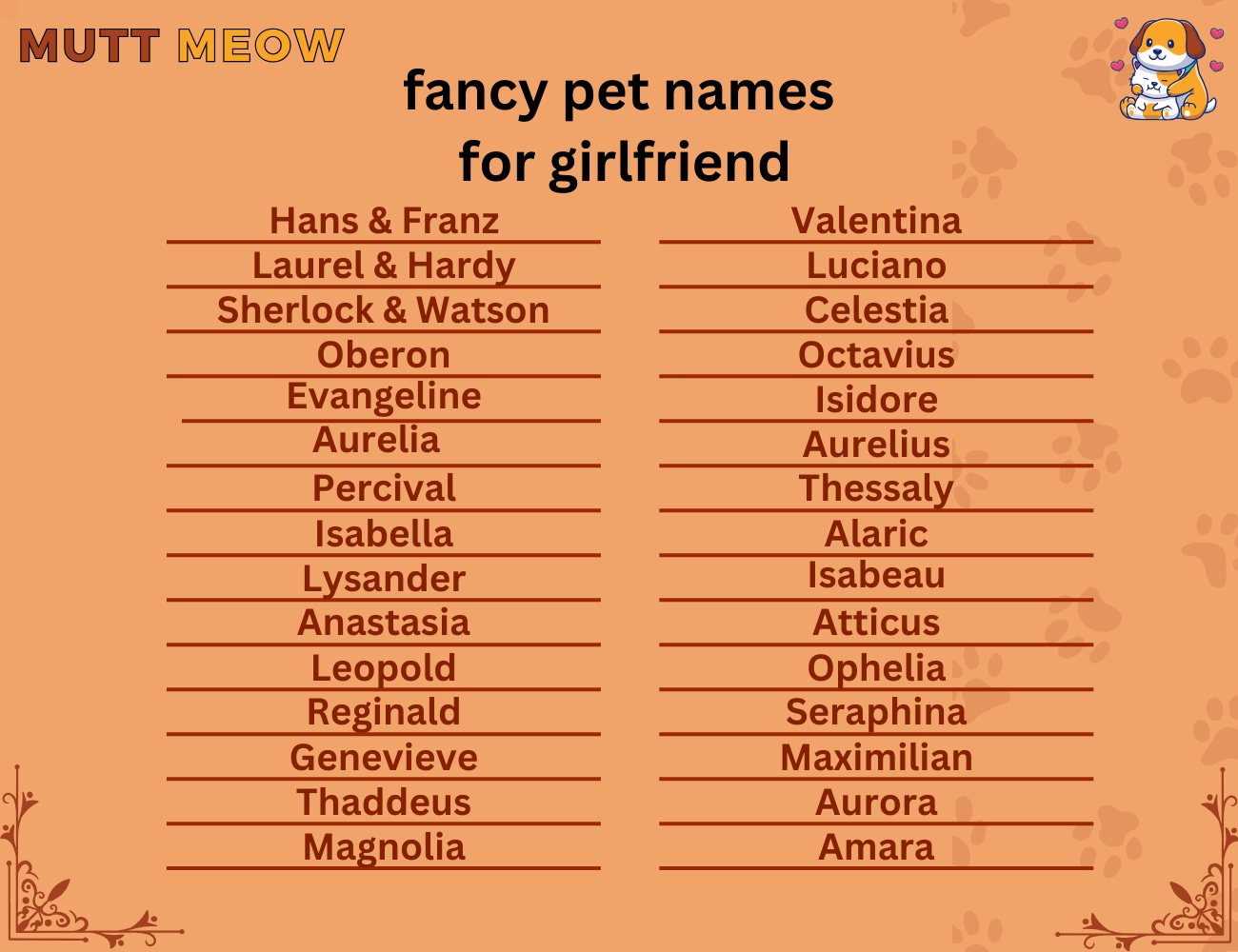 fancy pet names for girlfriend (