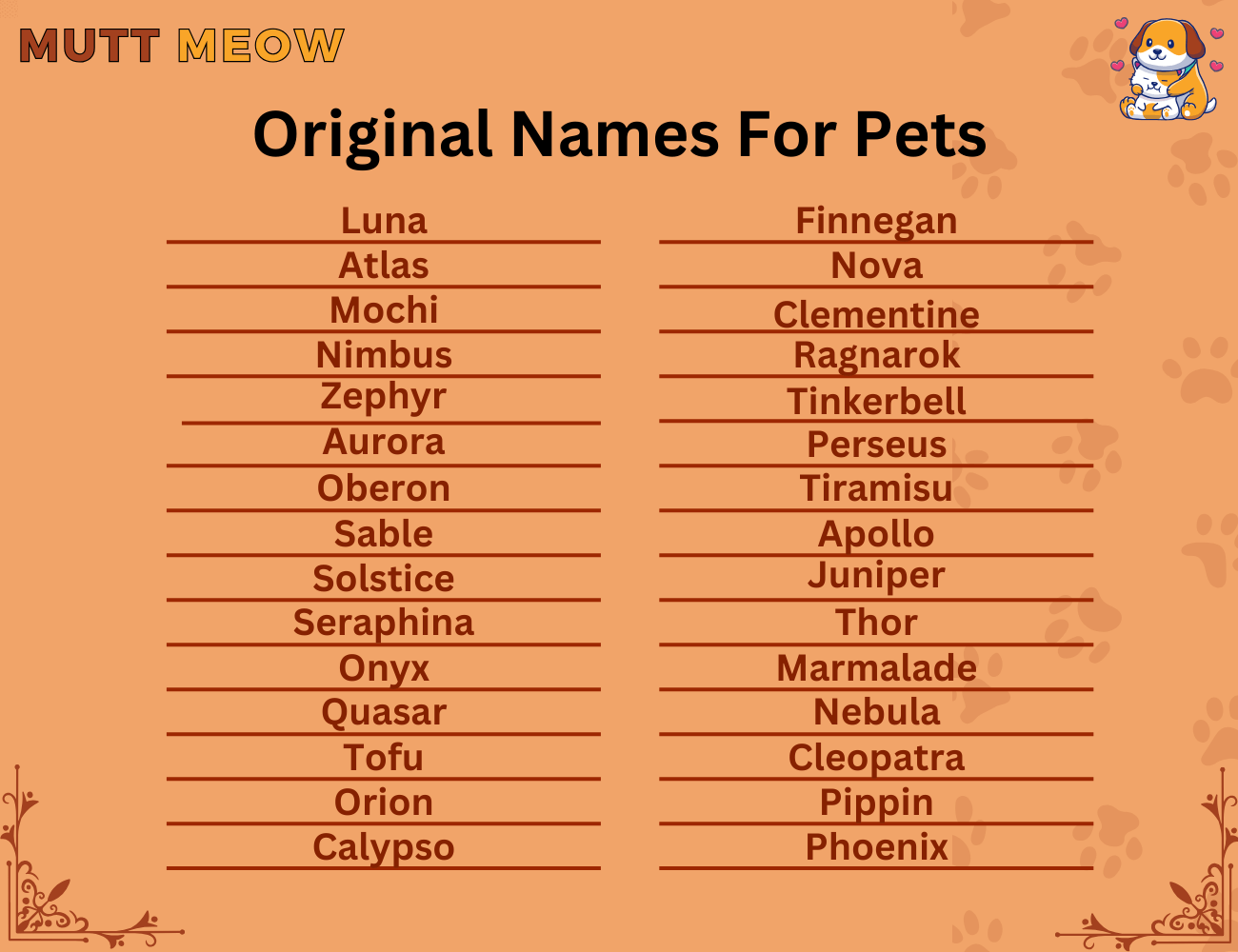 Original Names For Pets