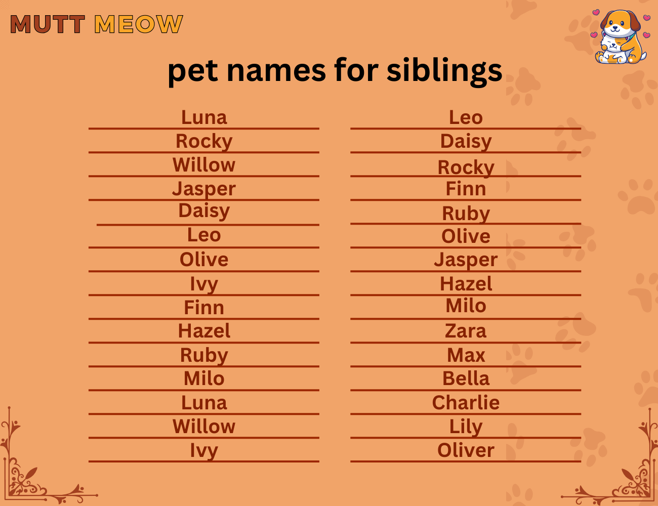 Pet Names For Siblings