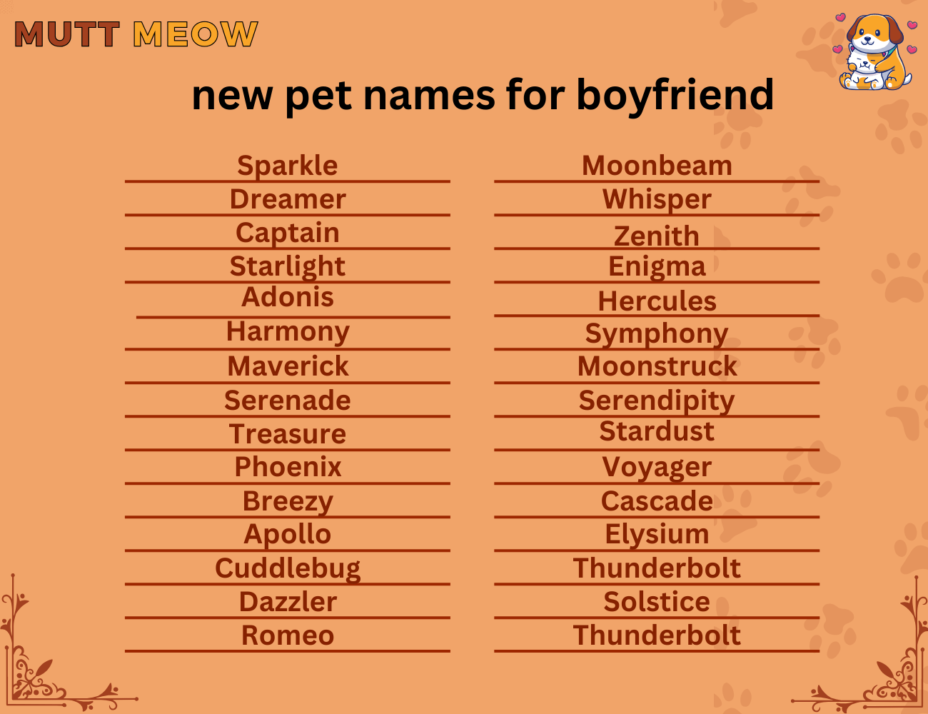 new pet names for boyfriend