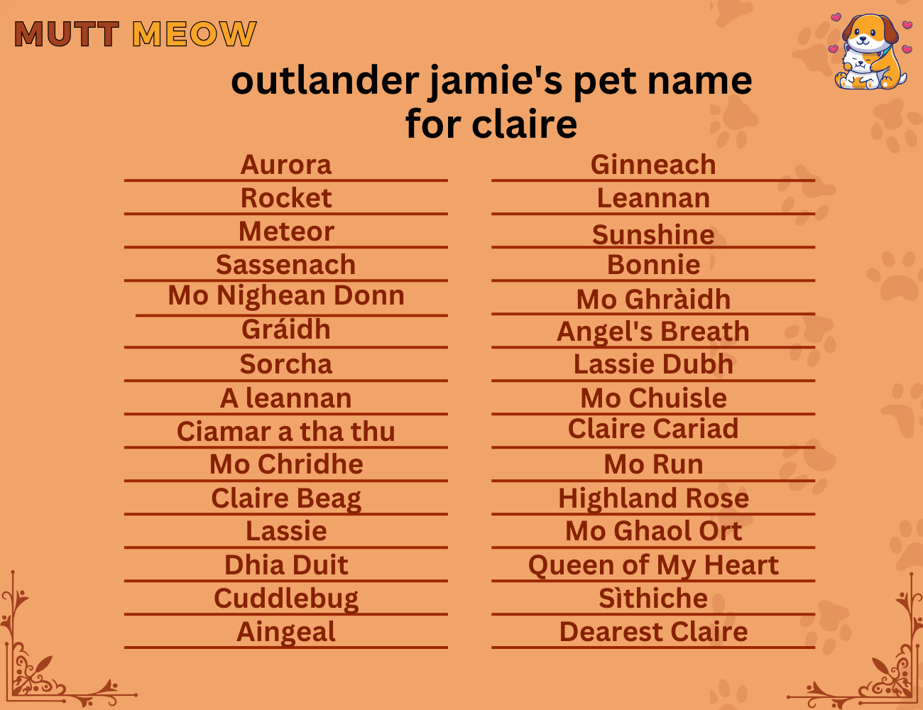 outlander jamie's pet name for claire