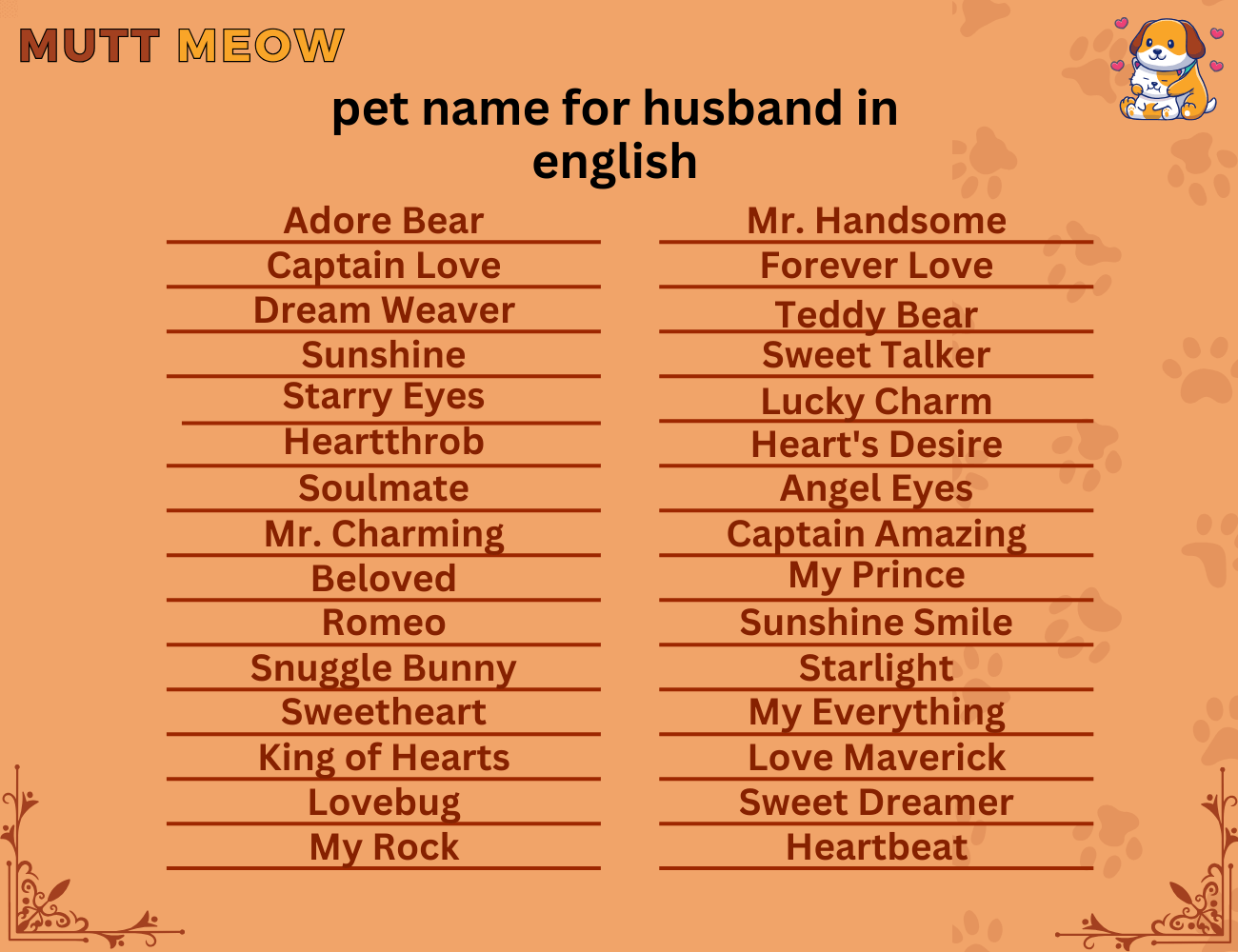 Bulk 1 Pet Name For Husband In English 1 