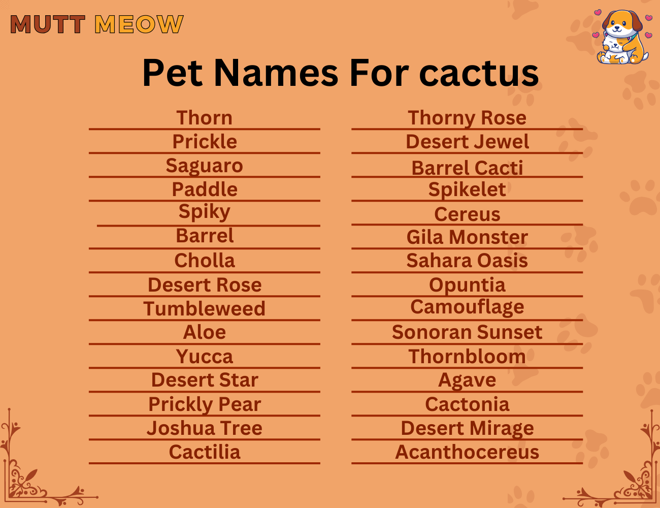 pet names for cactus